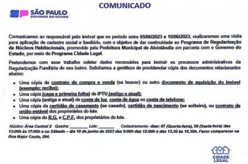 PROGRAMA DE REGULARIZAÇÃO DE NÚCLEOS HABITACIONAIS