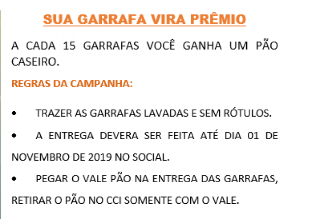 Sua Garrafa vira Prêmio!